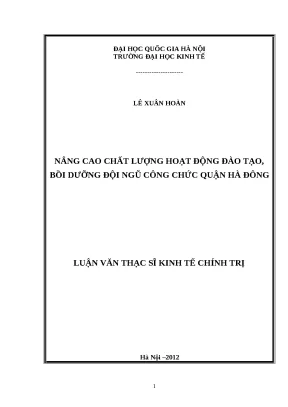 Luận văn: Nâng cao chất lượng đào tạo công chức Hà Đông