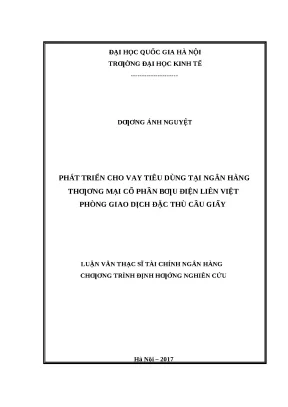 Phát Triển Cho Vay Tiêu Dùng Tại Ngân Hàng Bưu Điện Liên