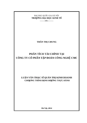 Phân Tích Tài Chính Tại Công Ty Cổ Phần Tập Đoàn Công