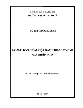 Phát Triển Ngành Bảo Hiểm Việt Nam Sau Gia Nhập WTO