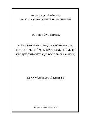 Kiểm định tính hiệu quả thông tin thị trường chứng khoán