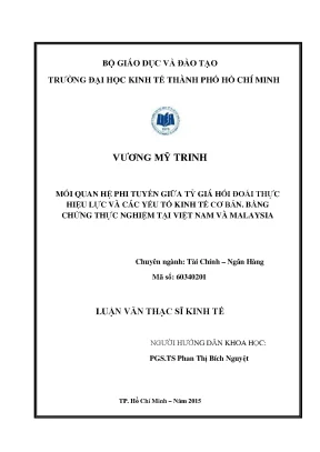 Nghiên cứu mối quan hệ phi tuyến giữa tỷ giá hối đoái và