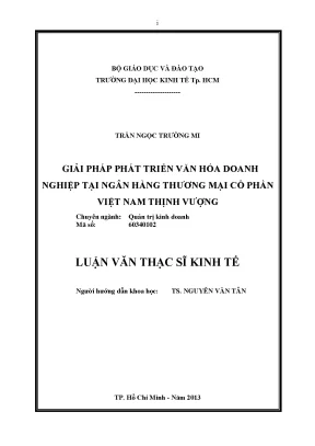 Giải pháp phát triển văn hóa doanh nghiệp tại ngân hàng