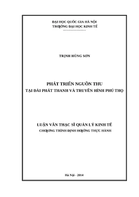 Phát Triển Nguồn Thu Tại Đài Phát Thanh Truyền Hình Phú Thọ