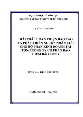 Giải pháp nâng cao đào tạo và phát triển nguồn nhân lực