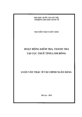 Nâng cao hiệu quả kiểm tra thuế tại Cục Thuế tỉnh Lâm Đồng