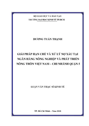 Giải pháp xử lý nợ xấu tại Agribank Quận 5