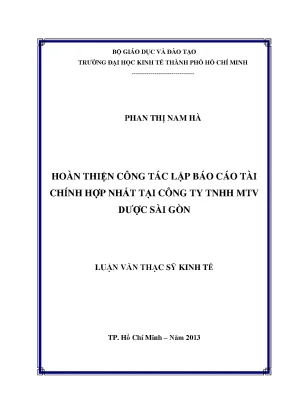 Hoàn thiện lập báo cáo tài chính hợp nhất: Luận văn UEH