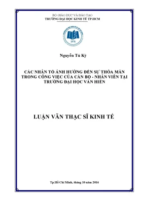 Những yếu tố ảnh hưởng đến sự thỏa mãn công việc của cán