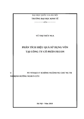 Phân Tích Hiệu Quả Sử Dụng Vốn Tại Công Ty Cổ Phần Fecon
