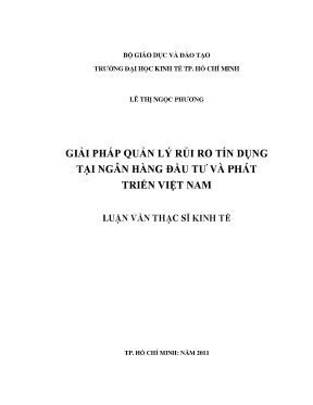 Luận văn Quản lý rủi ro tín dụng tại ngân hàng BIDV