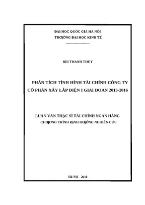 Phân Tích Tình Hình Tài Chính Công Ty Cổ Phần Xây Lắp