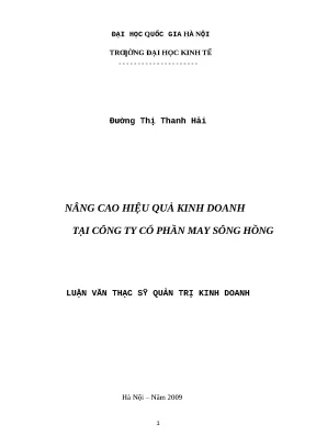 Nâng Cao Hiệu Quả Kinh Doanh Tại Công Ty Cổ Phần May