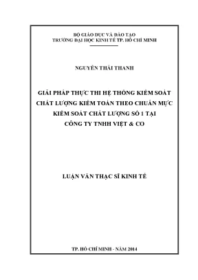 Giải pháp kiểm soát chất lượng kiểm toán tại Công ty