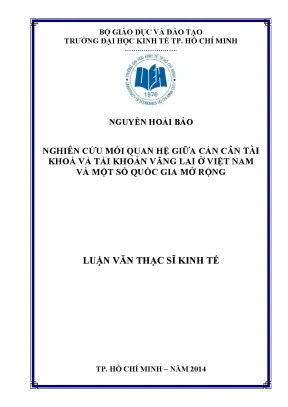 Nghiên cứu mối quan hệ giữa cán cân tài khóa và tài