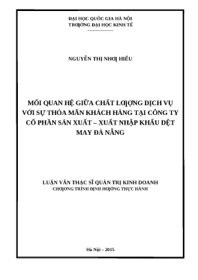 Mối Quan Hệ Giữa Chất Lượng Dịch Vụ và Sự Thỏa Mãn Khách