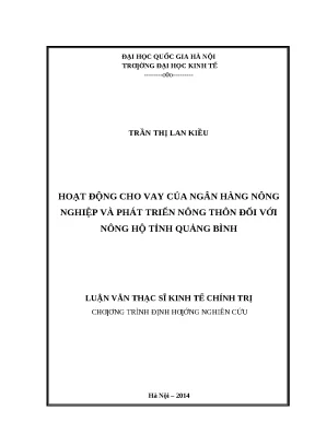 Luận văn: Cho vay nông hộ của Agribank tại Quảng Bình
