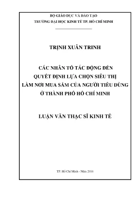 Các yếu tố ảnh hưởng đến quyết định chọn siêu thị mua
