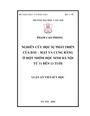 Nghiên cứu sự phát triển đầu mặt và cung răng ở học sinh