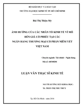 Ảnh hưởng của nhân tố kinh tế vĩ mô đến giá cổ phiếu