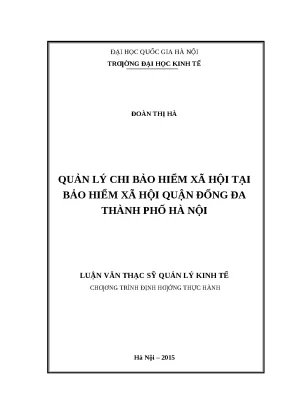 Luận văn: Quản lý chi BHXH tại quận Đống Đa, Hà Nội