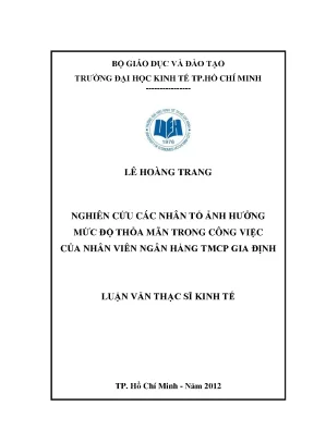 Nghiên cứu nhân tố ảnh hưởng đến sự thỏa mãn công việc
