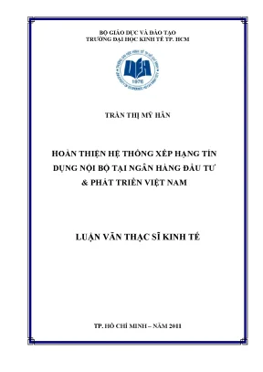 Luận văn: Hoàn thiện xếp hạng tín dụng nội bộ tại BIDV