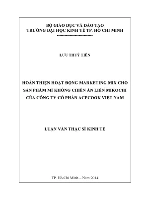Hoàn thiện Marketing Mix cho Mì Không Chiên Mikochi của