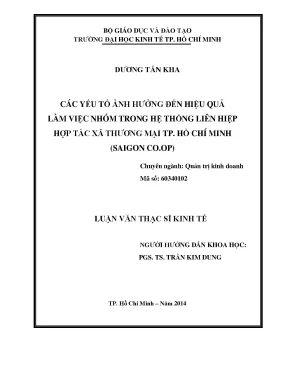 Các yếu tố ảnh hưởng đến hiệu quả làm việc nhóm tại Liên