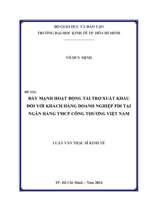 Tăng cường tài trợ xuất khẩu cho doanh nghiệp FDI tại