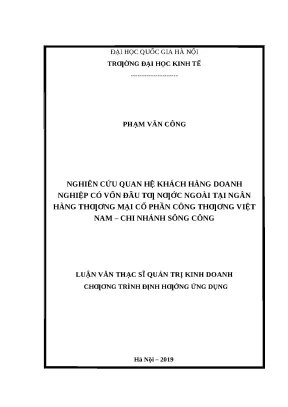 Luận văn quan hệ khách hàng doanh nghiệp FDI tại Vietinbank