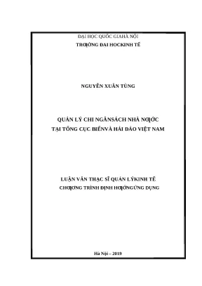 Quản lý chi ngân sách nhà nước tại Tổng cục Biển và Hải