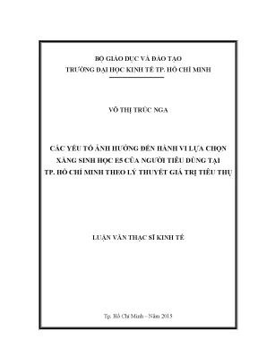 Các yếu tố ảnh hưởng đến lựa chọn xăng sinh học E5 của 