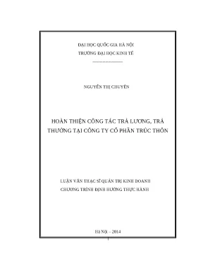 Cải Tiến Công Tác Trả Lương và Thưởng Tại Công Ty Cổ