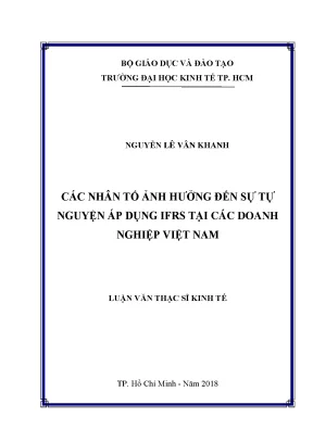 Áp dụng IFRS tại Việt Nam: Các nhân tố ảnh hưởng