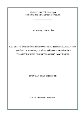Các yếu tố ảnh hưởng đến lòng trung thành của nhân viên 