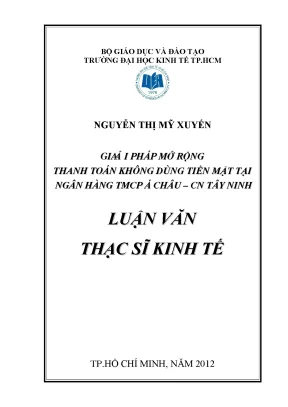 Luận văn: Thanh toán không tiền mặt tại ACB Tây Ninh