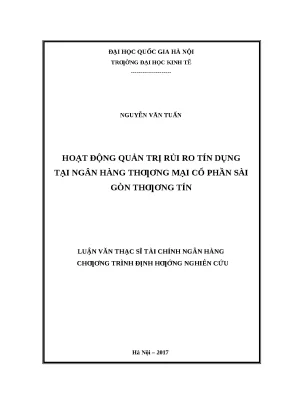 Quản trị rủi ro tín dụng tại ngân hàng Sài Gòn Thương Tín