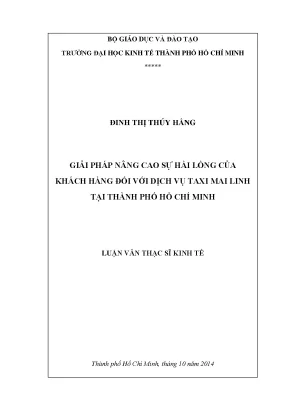 Luận văn nâng cao sự hài lòng khách hàng Taxi Mai Linh