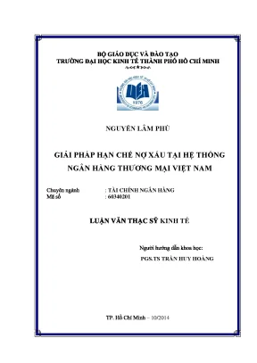 Giải pháp hạn chế nợ xấu trong ngân hàng thương mại Việt Nam