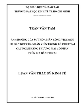 Luận văn: Thỏa mãn công việc & gắn kết nhân viên ngân hàng