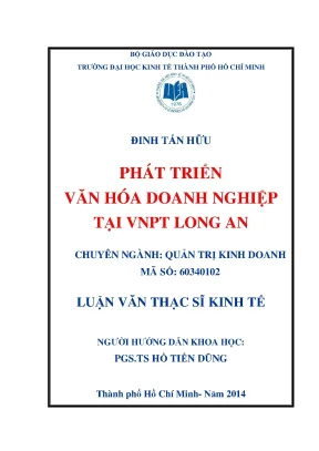 Luận văn thạc sĩ: Văn hóa doanh nghiệp tại VNPT Long An