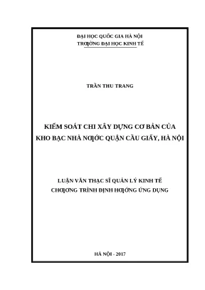 Kiểm Soát Chi Xây Dựng Cơ Bản Tại Kho Bạc Nhà Nước Quận