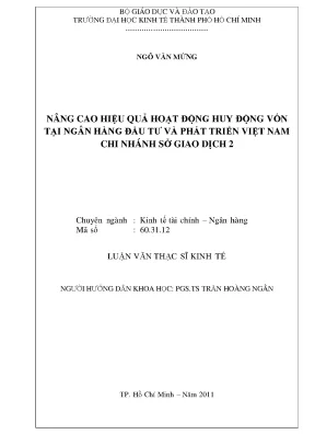 Nâng cao hiệu quả huy động vốn tại BIDV Chi nhánh Sở