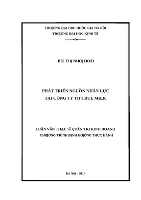 Phát Triển Nguồn Nhân Lực Tại Công Ty TH True Milk