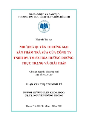 Nghiên cứu nhượng quyền thương mại trà sữa Hoa Hướng