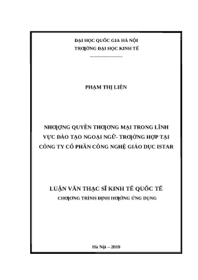 Nghiên cứu nhượng quyền thương mại trong đào tạo ngoại