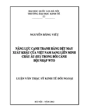 Nâng cao năng lực cạnh tranh hàng dệt may xuất khẩu Việt