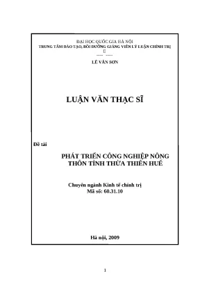 Phát triển công nghiệp nông thôn tại Thừa Thiên Huế: