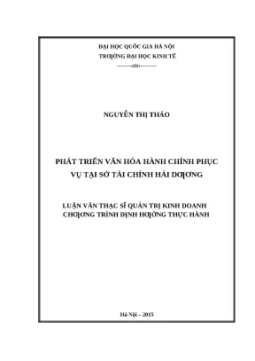 Phát triển văn hóa hành chính tại Sở Tài chính Hải Dương